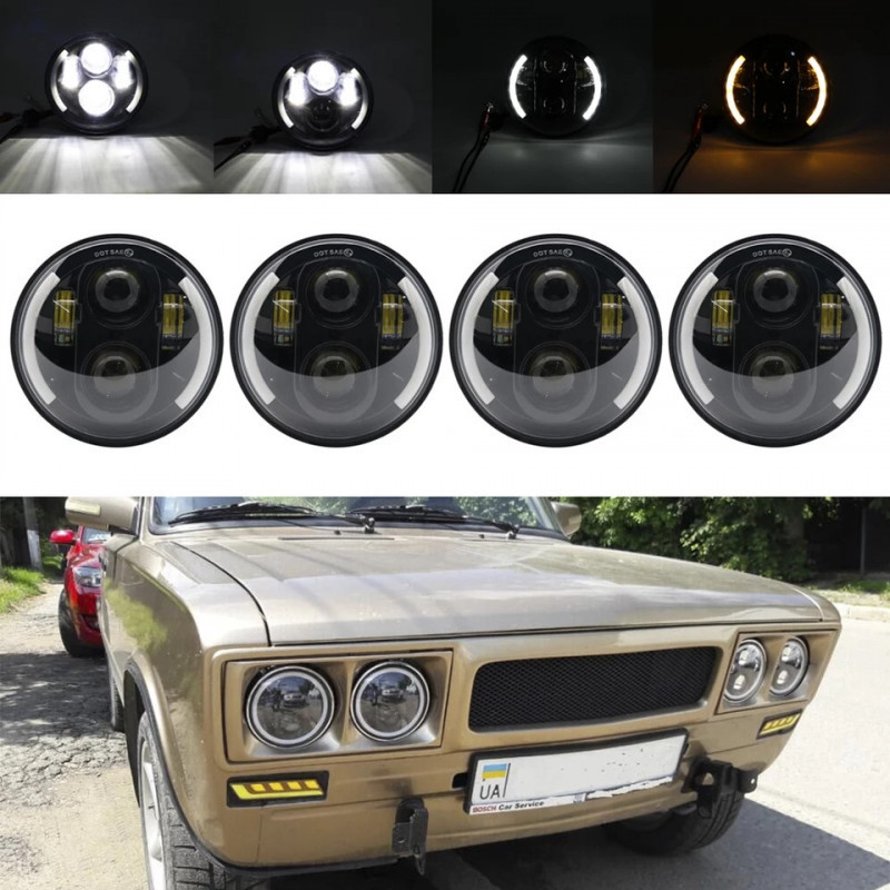 Фари ваз 2103-2106 Led 150ват фари 5.75 дюйма ДХО Ваз 2103 2106 комплект 4 шт.