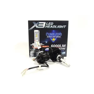 Автомобільні LED-лампи H1 8000K/6000 лм 50 W X3 Philips (ЛЕД автолампи з активним охолодженням і ip67)
