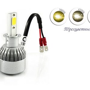 Комплект LED ламп TC6 H3 3000K, 4500K, 6000 K 9-32V радіатор з вентилятором (chip COB)