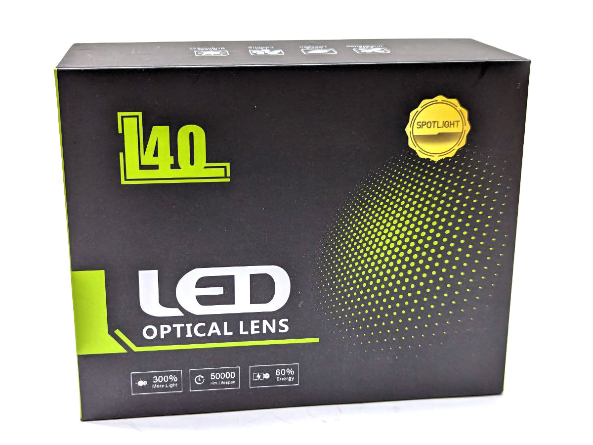 Комплект LED ламп L40 H7 з лінзою 9-32V 70W діод 3570 Sanan, 6000 K радіатор із вентилятором - Зображення 3