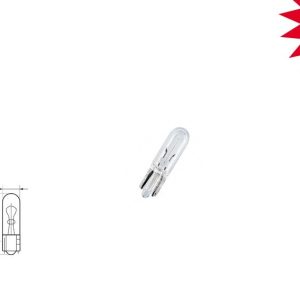 Автомобільна лампа T5 (W1,2W) 24 V 1,2 W W2x4,6d
