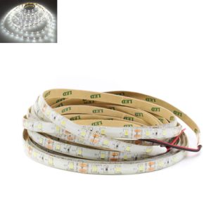 Гнучка світлодіодна стрічка 12 V 5М 300 SMD 2835 вологостійка біла (світла основа)