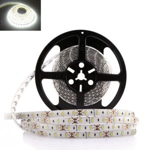 Гнучка світлодіодна стрічка 12 V 5М 300 SMD 5630 вологостійка біла (біла основа)