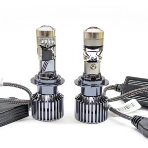 Комплект LED ламп L40 H7 з лінзою 9-32V 70W діод 3570 Sanan, 6000 K радіатор із вентилятором