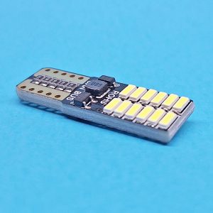 Світлодіодна лампа T10 W2,1x9,5d 24 SMD (4014) 12-24 V WHITE з обманкою, друкована плата, неполярна