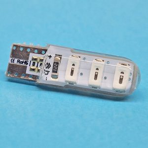 Світлодіодна лампа T10 W2,1x9,5d 12 V 6 SMD 5730 RED у силіконі, друкована плата