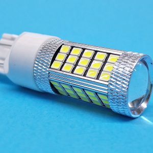 Світлодіодна лампа T20 W3x16q 66 SMD 2835 12 V WHITE з лінзою 2 контакти