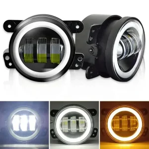 Протитуманна фара LED ПТФ + ДХО (100 мм), 60 Вт. Рено Дача Логан, Рено Сандеро, Jeep Wrangler, Dodge J