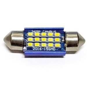 Світлодіодна лампа T11 x 36 mm SV8,5 15SMD 1210 12-24 V WHITE з обманкою