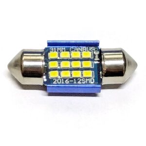 Світлодіодна лампа T11 x 31 mm SV8,5 12SMD 1210 12-24 V WHITE з обманкою