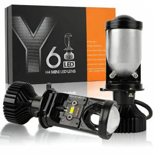 Комплект LED ламп Y6D H4 з лінзою 9-32V діод G-XP x3, 6000 K радіатор із вентилятором