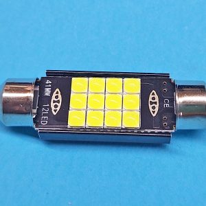Світлодіодна лампа T11 x 41 mm SV8,5 12 SMD 3030 CREE 12 V WHITE