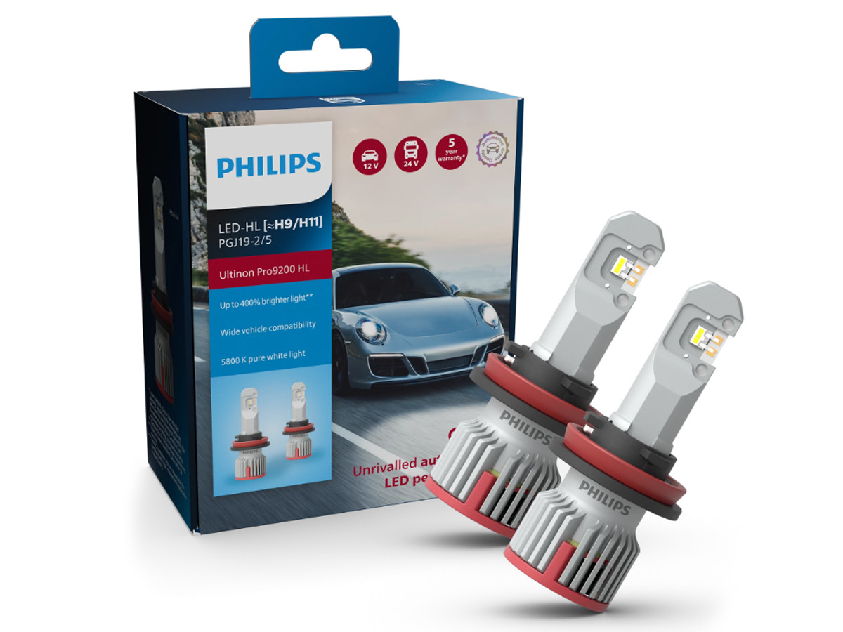 Комплект світлодіодних ламп PHILIPS H9/H11 11362U92X2 LED Ultinon Pro9200 +400% 12/24V