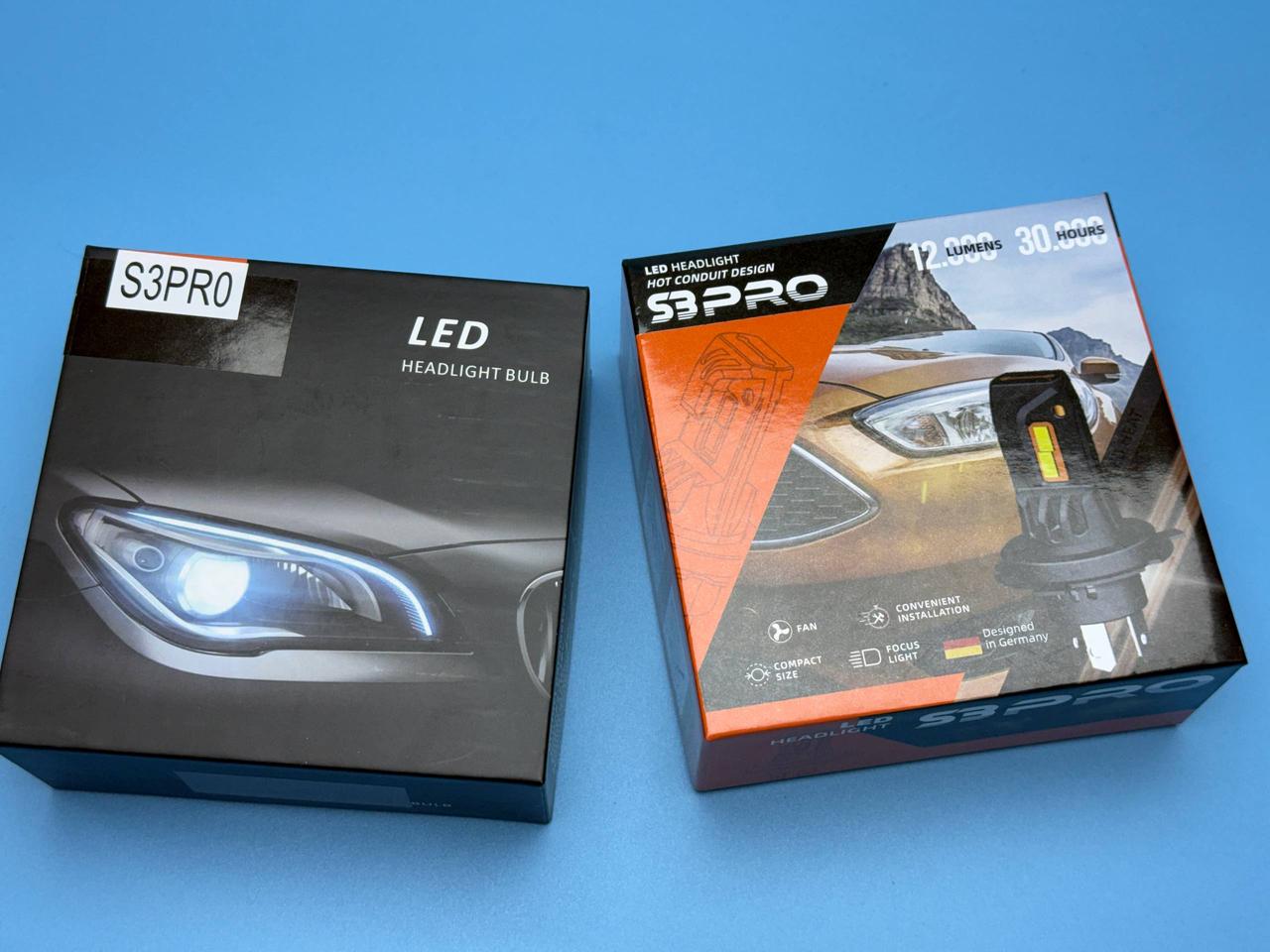 Комплект LED ламп S3 PRO HB3 (9005) 12 V 30 W chip 7035 CREE 6000 K радіатор із вентилятором, автоматичний контролер температури - Зображення 2