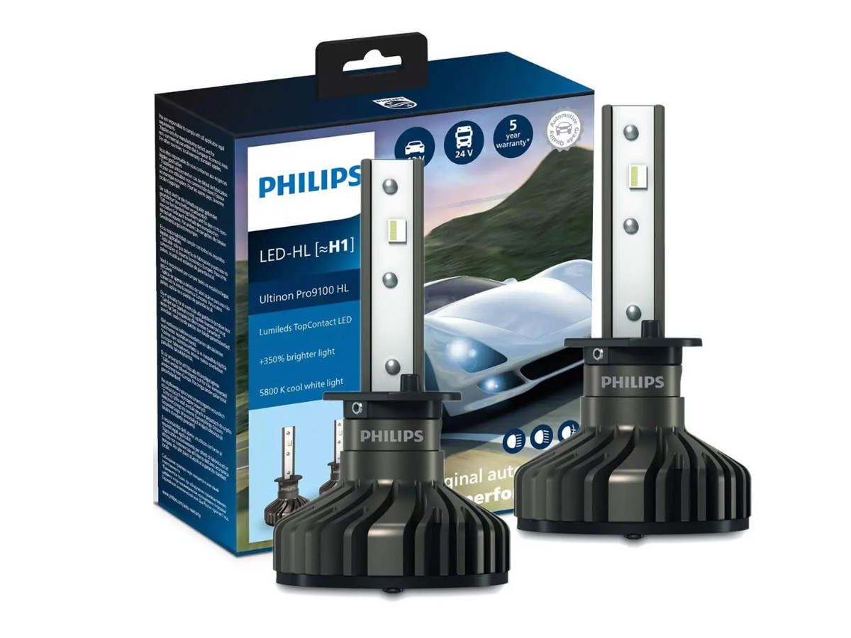Комплект світлодіодних ламп PHILIPS H1 11258U91X2 LED Ultinon Pro9100 +350% 12/24V
