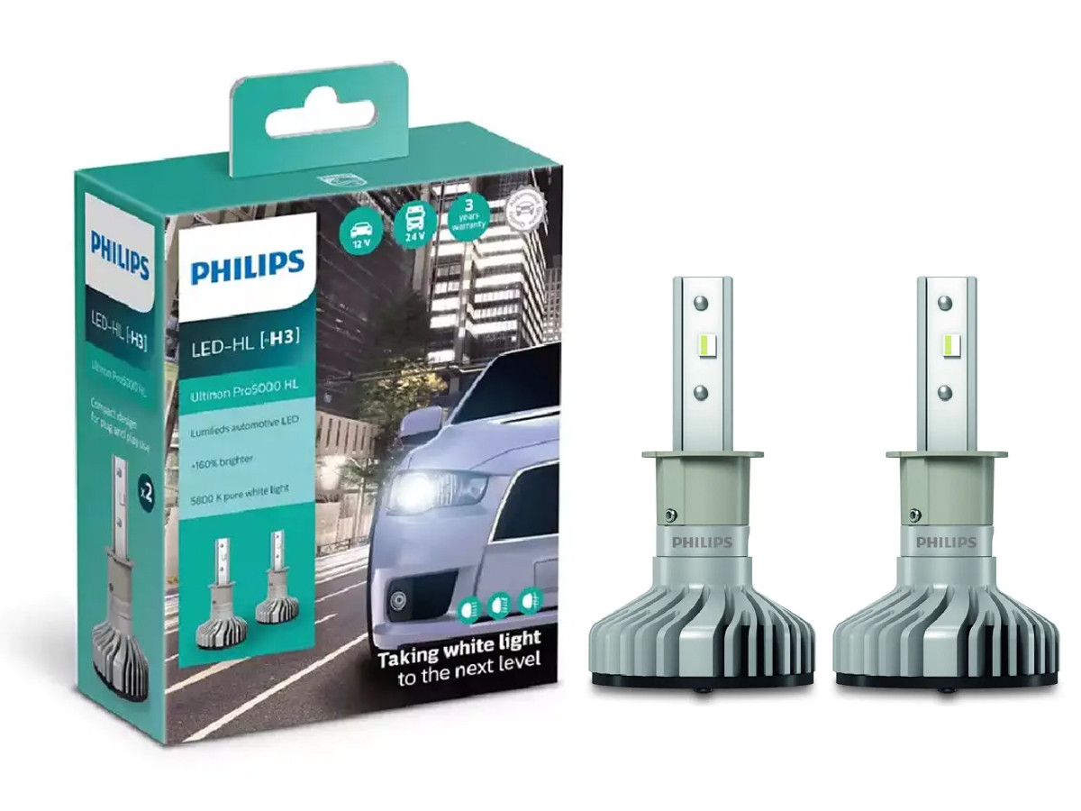 Комплект світлодіодних ламп PHILIPS H3 11336U50CWX2 LED Ultinon Pro5000 +160% 12/24V