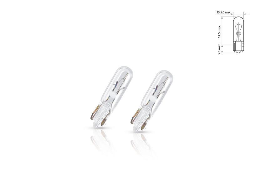 Комплект вказівних ламп розжарювання PHILIPS 12516B2 W1,2W 12 V 1,2 W2X4,6d (блістер) - Зображення 3