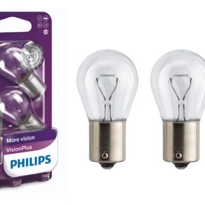 Комплект вказівних ламп розжарювання PHILIPS 12498VPB2 P21W 12 V 21 W BA15s VisionPlus, блістер