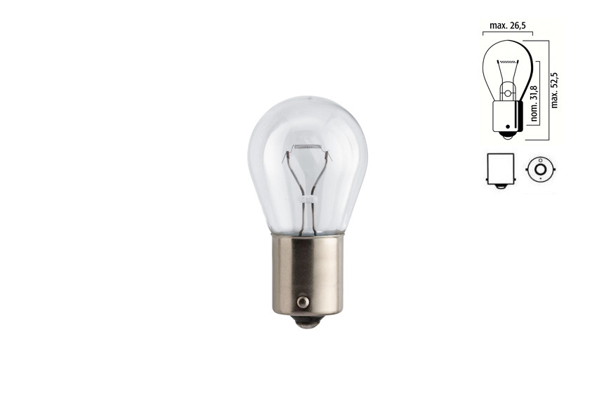 Комплект вказівних ламп розжарювання PHILIPS 12498B2 P21W 12 V 21 W BA15s, блістер - Зображення 2