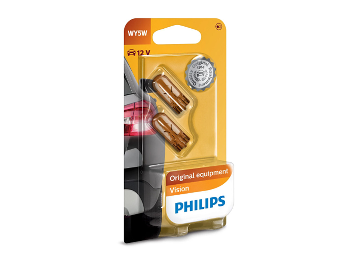 Комплект вказівних ламп розжарювання Philips 12396NAB2 WY5W 12 V 5 W2,1X9,5d, блістер - Зображення 2