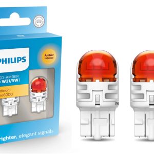 Комплект світлодіодних ламп Philips 11066AU60X2 W21/5W LED Ultinon Pro6000 12V 2.5/0.5 W3x16q Amber