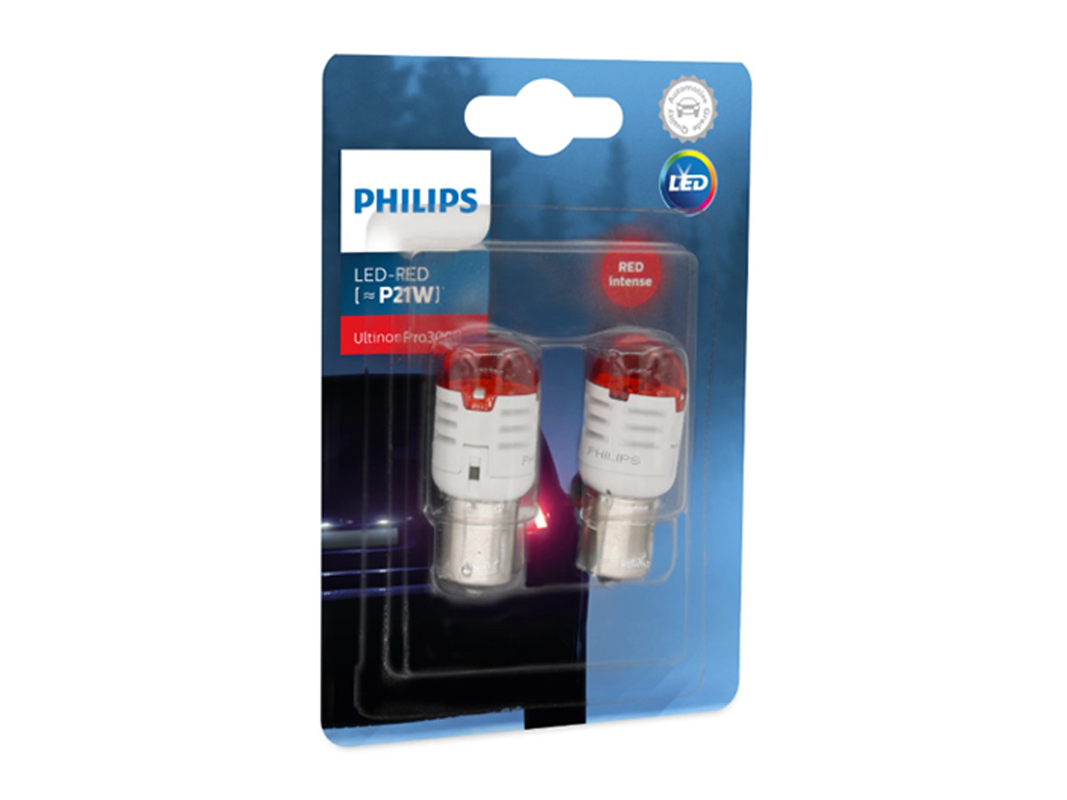 Комплект світлодіодних ламп Philips 11498U30RB2 P21W LED 12 V Ultinon Pro3000 RED - Зображення 3