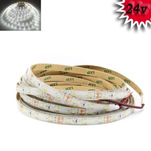 Гнучка світлодіодна стрічка 24 V 5М 300 SMD 3528 вологостійка біла (біла основа)