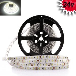 Гнучка світлодіодна стрічка 24 V 5М 300 SMD 5630 вологостійка біла (біла основа)