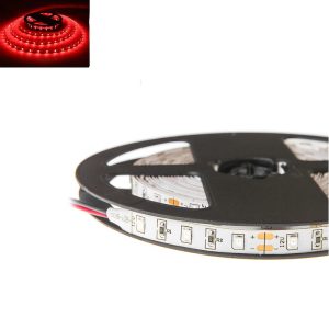Гнучка світлодіодна стрічка 12 V 5М 300 SMD 2835 вологостійка червона (біла основа)