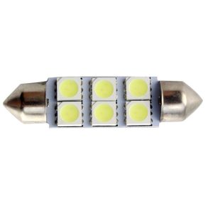 Світлодіодна автомобільна лампа T11 x 41 mm SV8,5 6 SMD (5050) 12 V WHITE