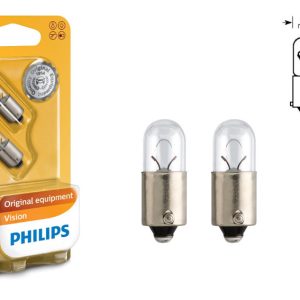 Комплект вказівних ламп розжарювання PHILIPS 12929B2 T4W 12 V 4 W BA9s, блістер