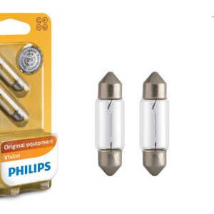 Комплект вказівних ламп розжарювання PHILIPS 12844B2 C5WX35mm 12 V 5 W SV8,5, блістер