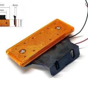 Ліхтар габаритний BD-0027 12 LED жовтогарячий 12-24V IP67. Розмір: 116*43*8 мм