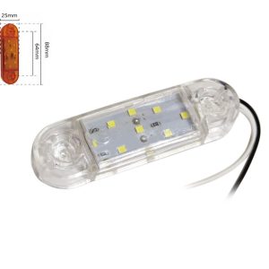Габаритний ліхтар-катафот BD-0016W 9 LED білий IP67 12-24 V (1 шт.). Розмір: 88*25*13 мм