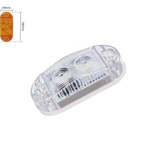 Габаритний ліхтар-катафот BD-0132W 2 LED білий IP67 10-30V (1 шт.). Розмір: 66*29*19 мм