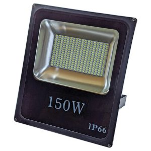 LED прожектор вуличний вологозахищений IP66 чорний 150 W 280 SMD 5730 холодний білий