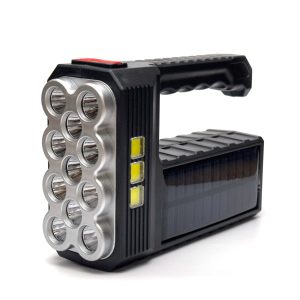 Ручний ліхтар А-W5117 3030+COB з вбудованим акумулятором 1200 mAh. Сонячна панель. Біле світло.