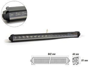 Світлодіодна балка (люстра) В-2525 120W 12-24 V з ДХО, комбіноване світло Spot+Flood (642*51*44mm)