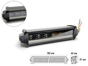 Світлодіодна балка (люстра) В-2525 30 W 12-24 V з ДХО, комбіноване світло Spot+Flood (192*51*44mm)