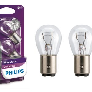 Комплект вказівних ламп розжарювання PHILIPS 12499VPB2 P21/5W 12 V 21/5 W BAY15d VisionPlus, блістер